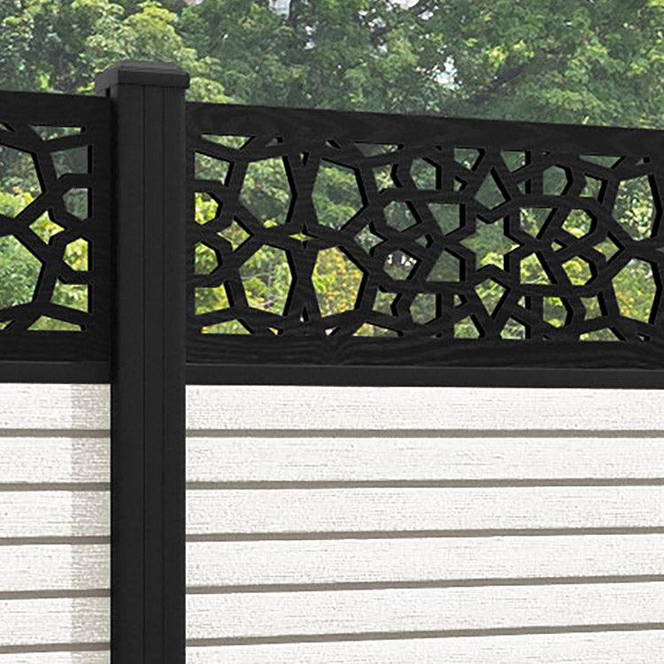 Hudson Nazira Fence Panel - Light Stone - with our aluminium posts
