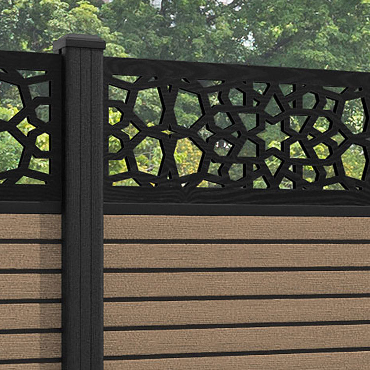 Hudson Nazira Fence Panel - Teak - with our composite posts