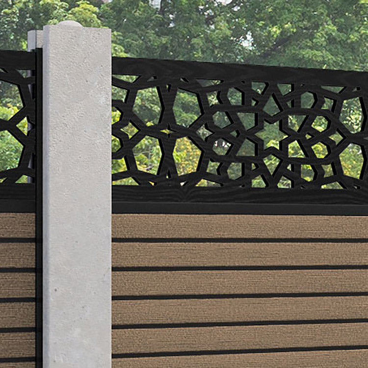 Hudson Nazira Fence Panel - Teak - for existing concrete posts