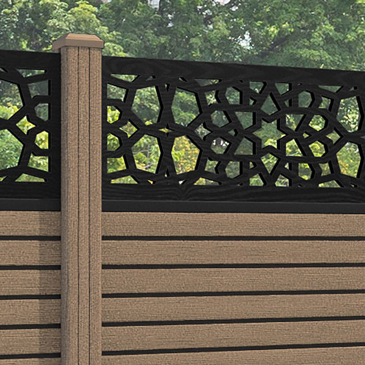 Hudson Nazira Fence Panel - Teak - with our composite posts