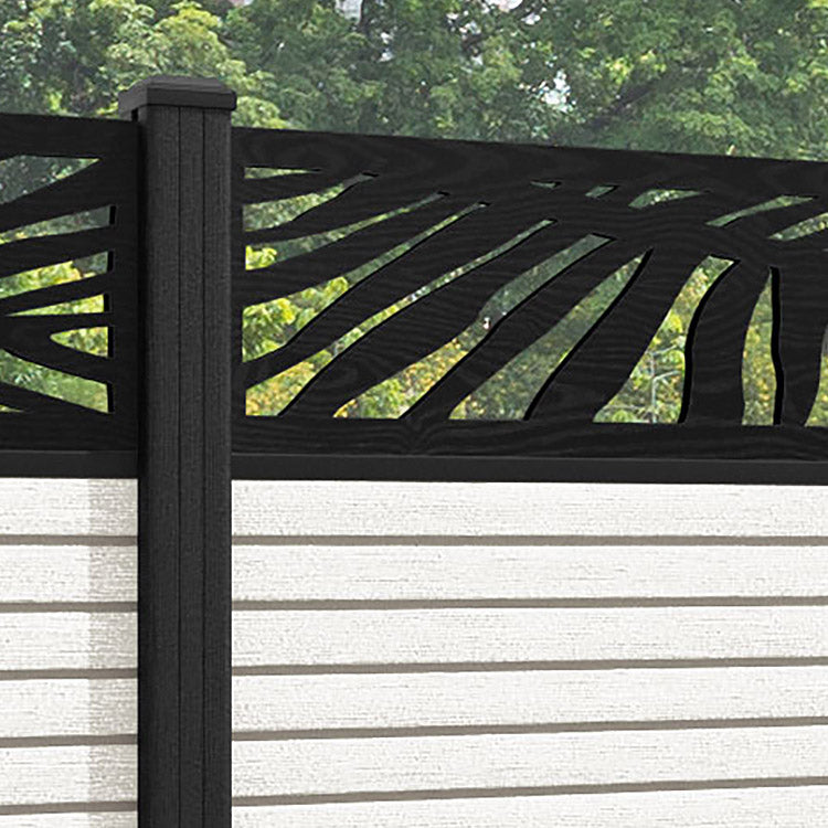 Hudson Palm Fence Panel - Light Stone - with our composite posts