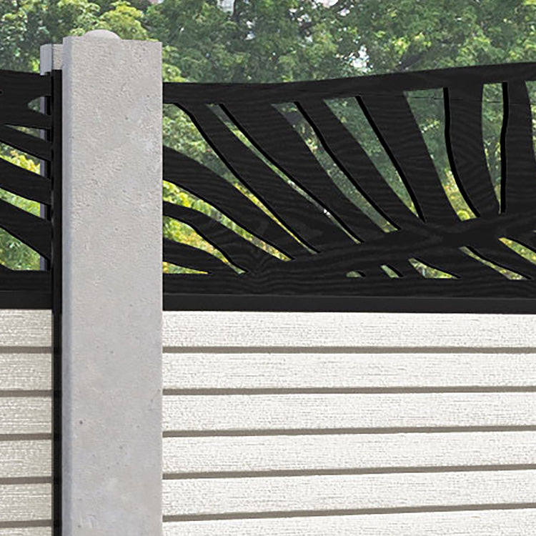 Hudson Palm Curved Top Fence Panel - Light Stone - for existing concrete posts