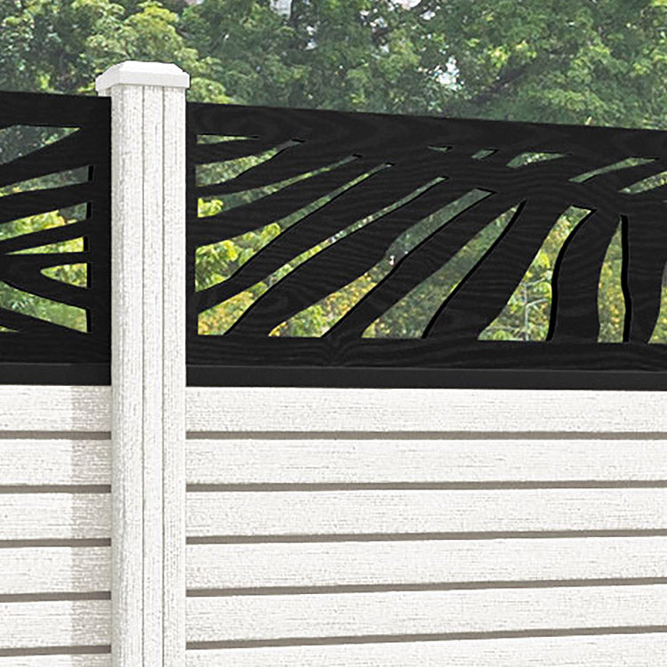 Hudson Palm Fence Panel - Light Stone - with our composite posts