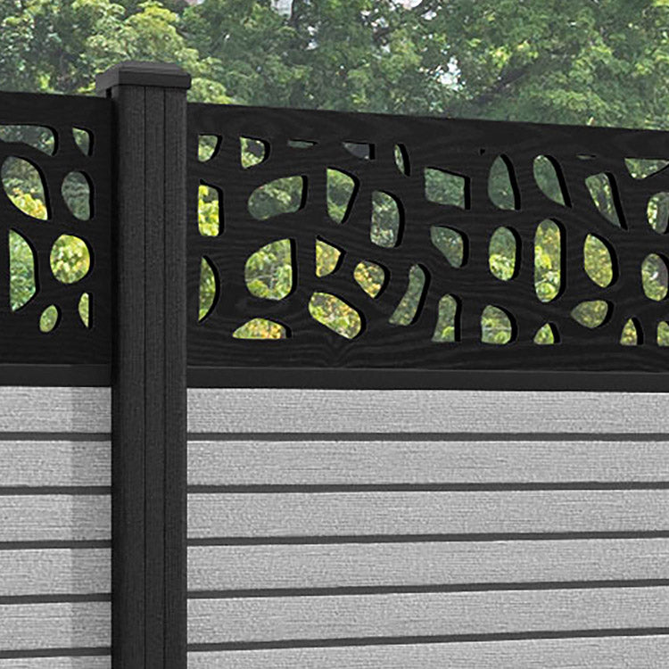 Hudson Pebble Fence Panel - Light Grey - with our composite posts