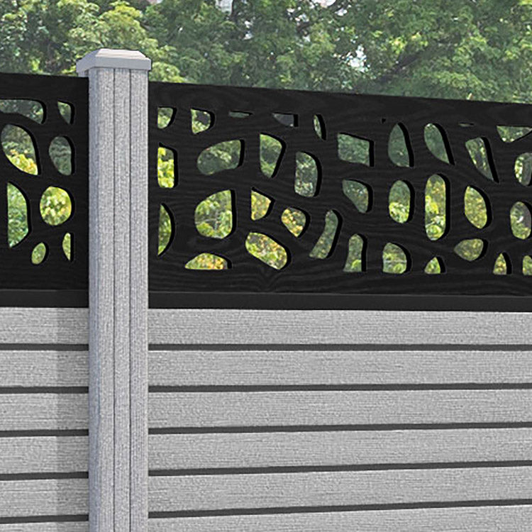 Hudson Pebble Fence Panel - Light Grey - with our composite posts