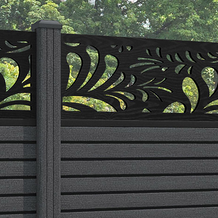 Hudson Petal Fence Panel - Dark Grey - with our composite posts