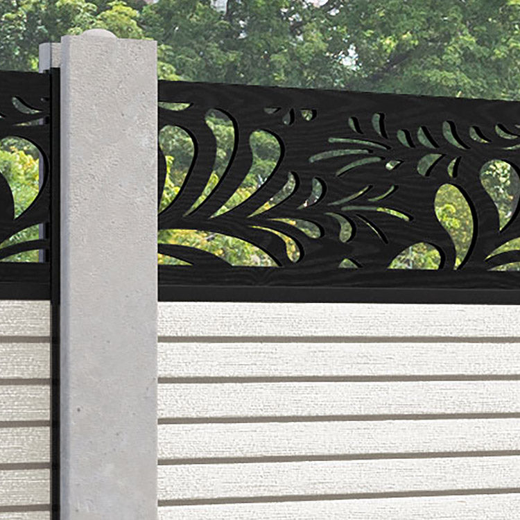 Hudson Petal Fence Panel - Light Stone - for existing concrete posts