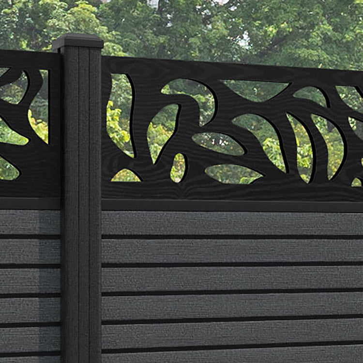Hudson Plume Fence Panel - Dark Grey - with our composite posts
