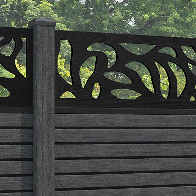 Hudson Plume Fence Panel - Dark Grey - with our composite posts