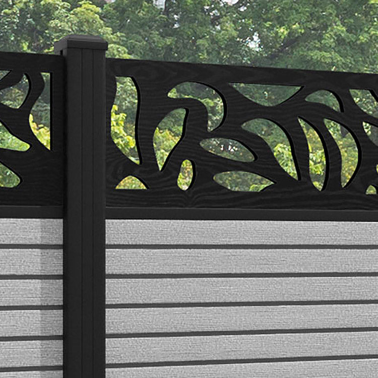 Hudson Plume Fence Panel - Light Grey - with our aluminium posts