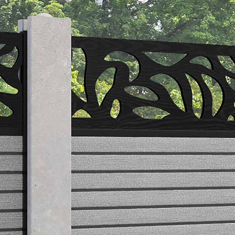 Hudson Plume Fence Panel - Light Grey - for existing concrete posts