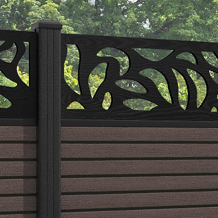 Hudson Plume Fence Panel - Mid Brown - with our composite posts