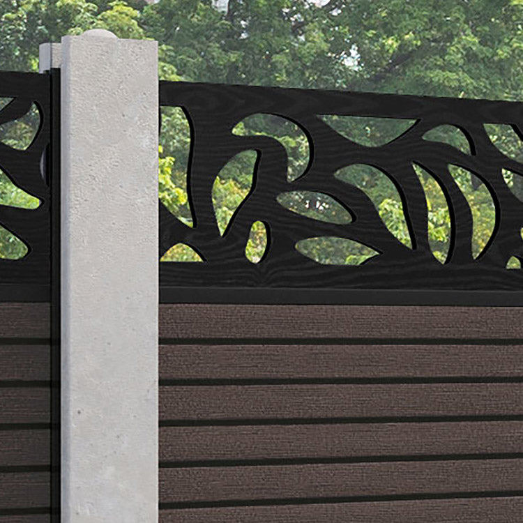 Hudson Plume Fence Panel - Mid Brown - for existing concrete posts