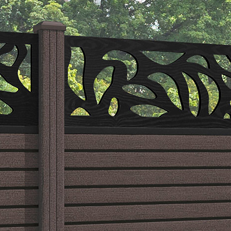 Hudson Plume Fence Panel - Mid Brown - with our composite posts