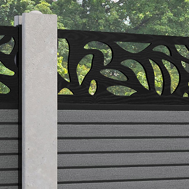 Hudson Plume Fence Panel - Mid Grey - for existing concrete posts
