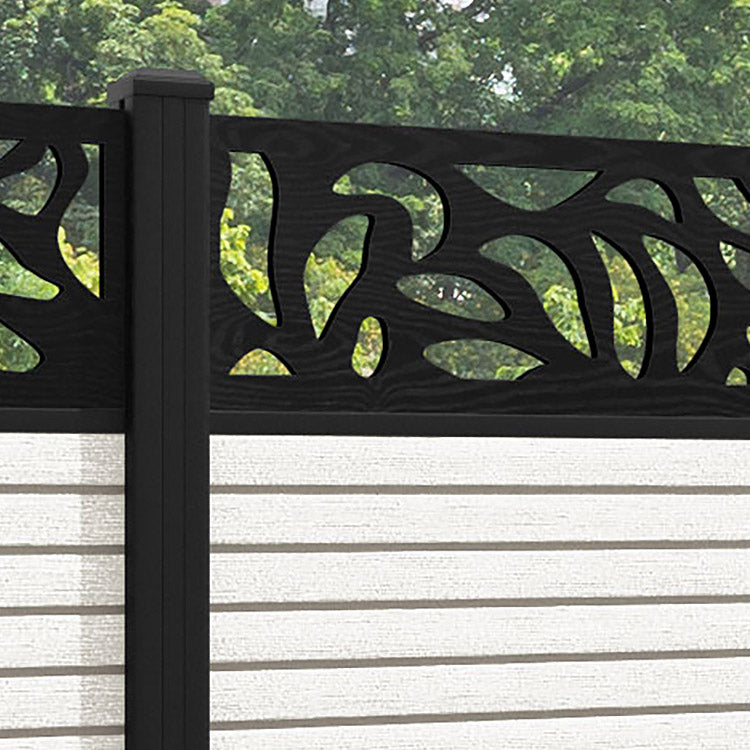 Hudson Plume Fence Panel - Light Stone - with our aluminium posts