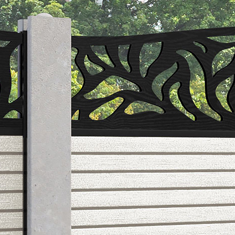 Hudson Plume Curved Top Fence Panel - Light Stone - for existing concrete posts