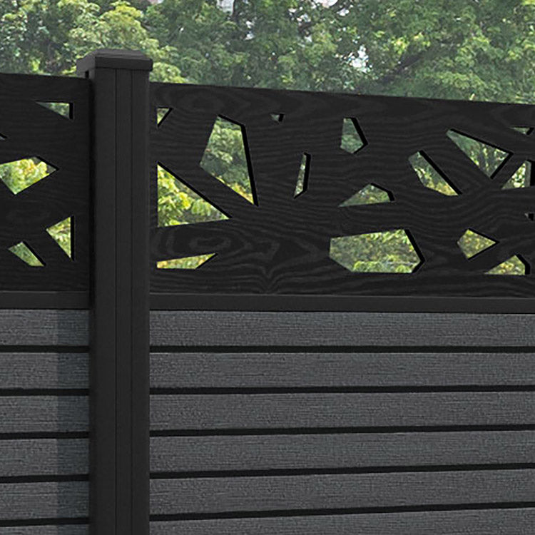 Hudson Prism Fence Panel - Dark Grey - with our aluminium posts