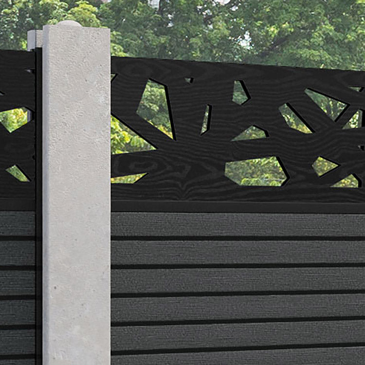 Hudson Prism Fence Panel - Dark Grey - for existing concrete posts