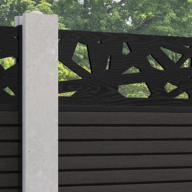 Hudson Prism Fence Panel - Dark Oak - for existing concrete posts