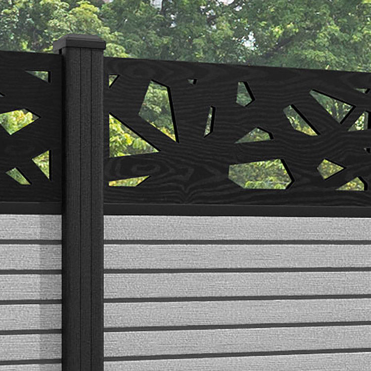 Hudson Prism Fence Panel - Light Grey - with our composite posts