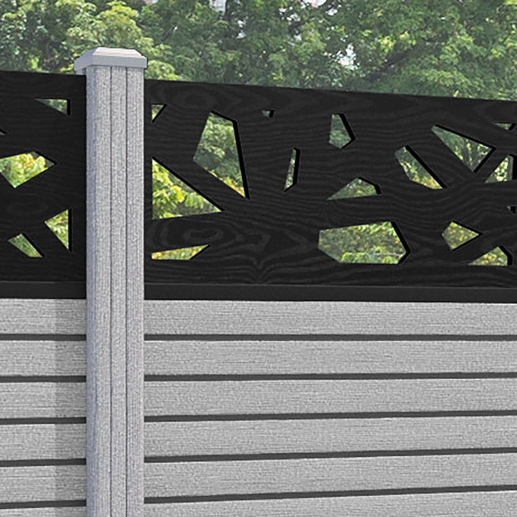 Hudson Prism Fence Panel - Light Grey - with our composite posts