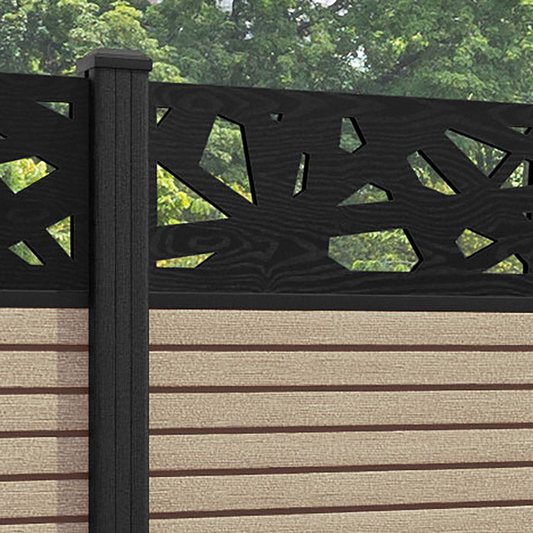 Hudson Prism Fence Panel - Light Oak - with our composite posts