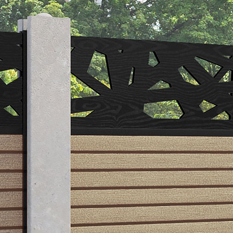 Hudson Prism Fence Panel - Light Oak - for existing concrete posts
