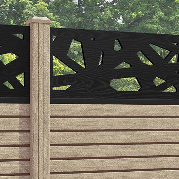 Hudson Prism Fence Panel - Light Oak - with our composite posts