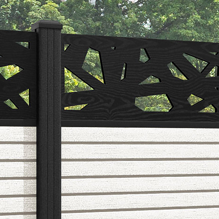 Hudson Prism Fence Panel - Light Stone - with our composite posts