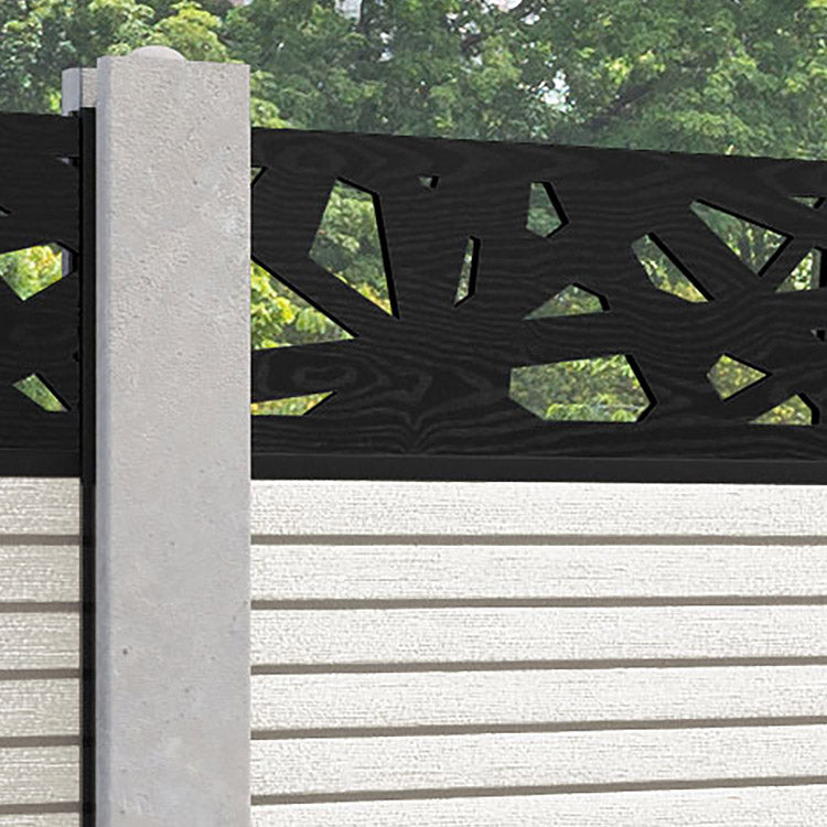 Hudson Prism Fence Panel - Light Stone - for existing concrete posts