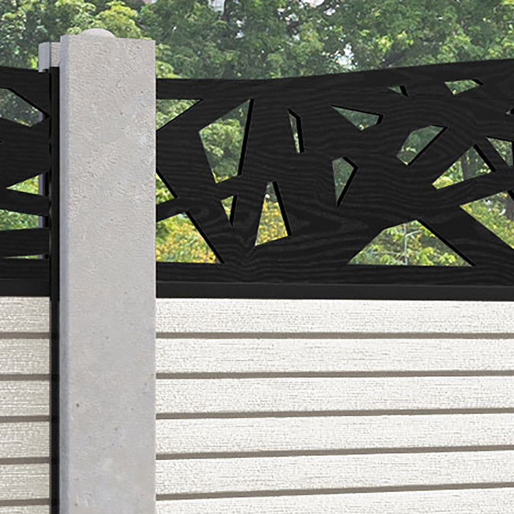 Hudson Prism Curved Top Fence Panel - Light Stone - for existing concrete posts