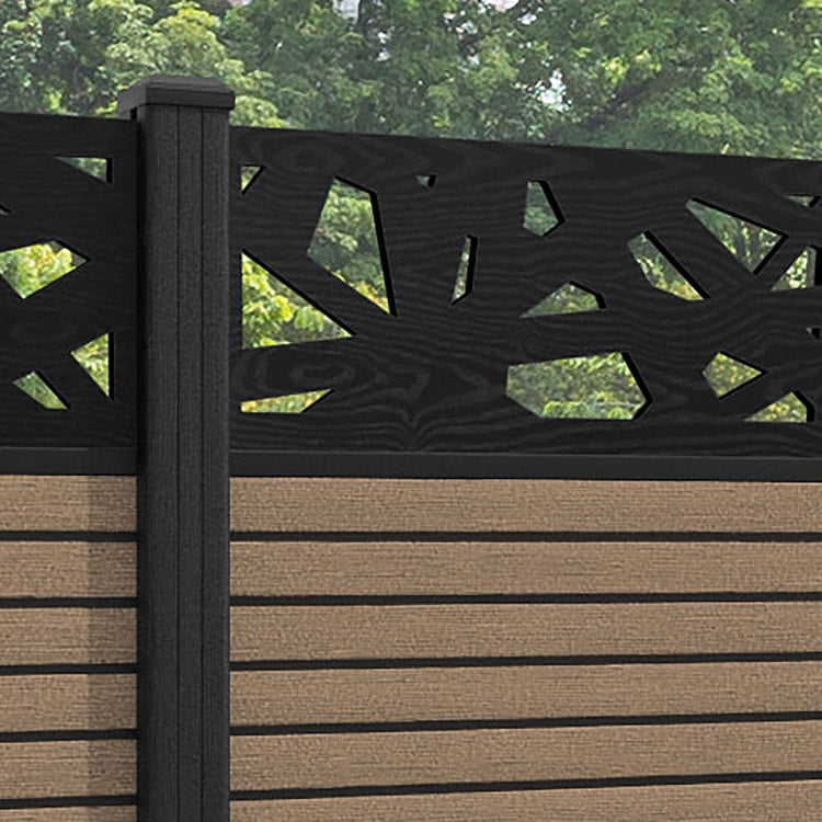 Hudson Prism Fence Panel - Teak - with our composite posts