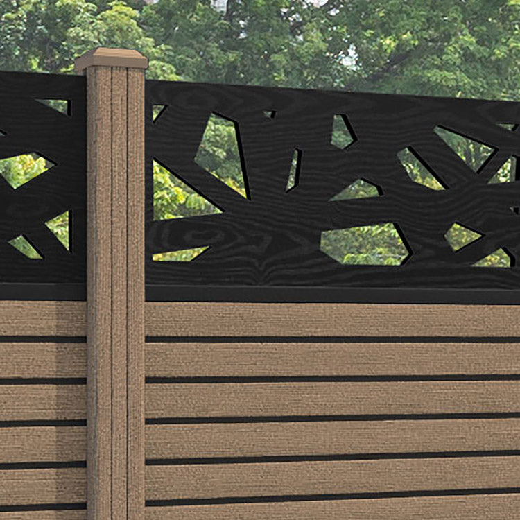 Hudson Prism Fence Panel - Teak - with our composite posts