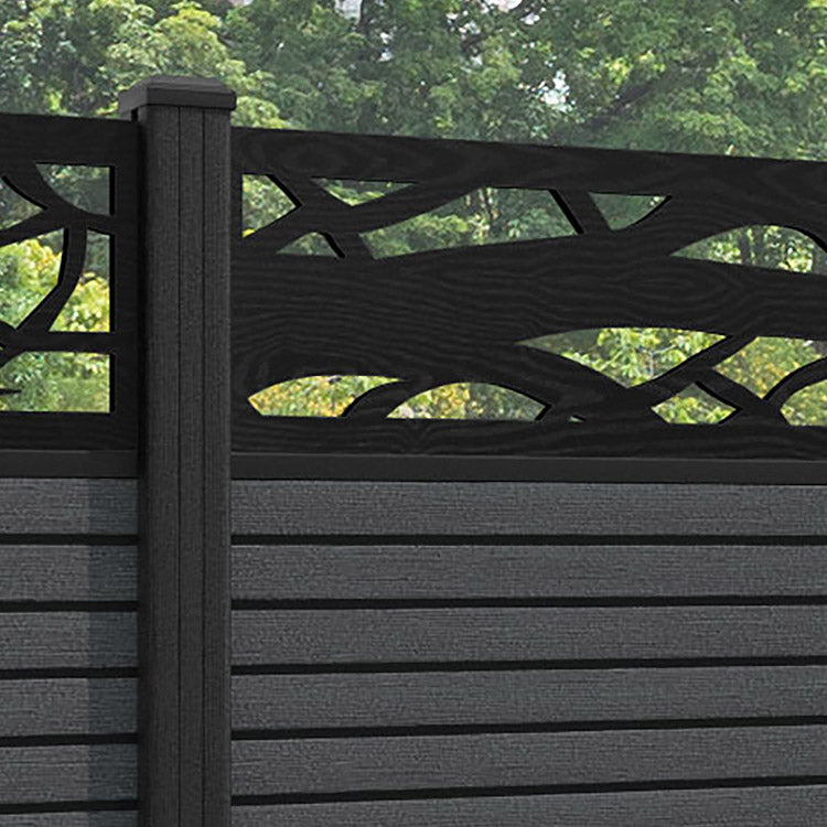 Hudson Twilight Fence Panel - Dark Grey - with our composite posts