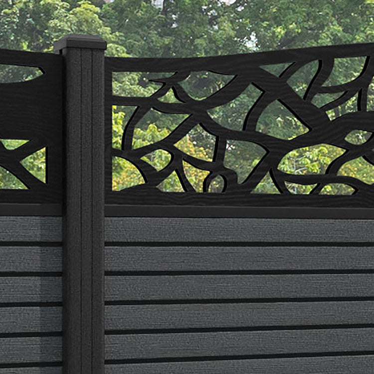 Hudson Twilight Curved Top Fence Panel - Dark Grey - with our composite posts
