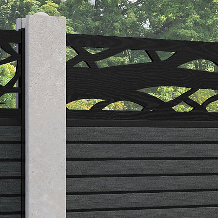 Hudson Twilight Fence Panel - Dark Grey - for existing concrete posts