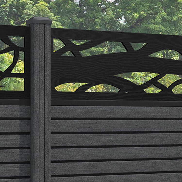 Hudson Twilight Fence Panel - Dark Grey - with our composite posts