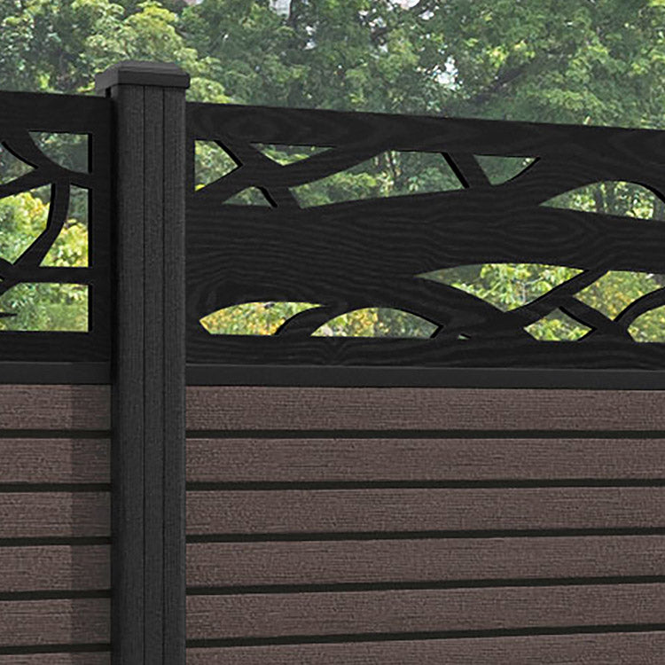 Hudson Twilight Fence Panel - Mid Brown - with our composite posts