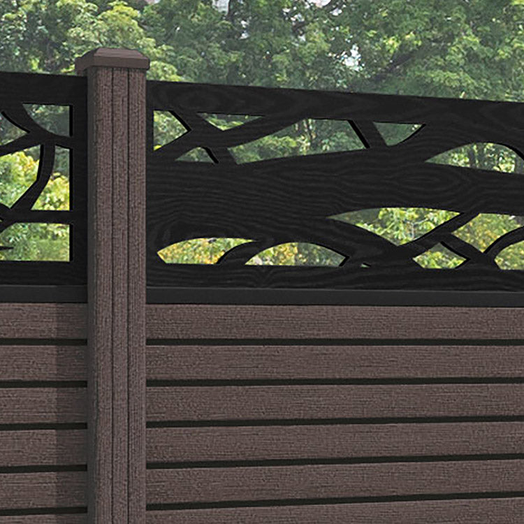 Hudson Twilight Fence Panel - Mid Brown - with our composite posts
