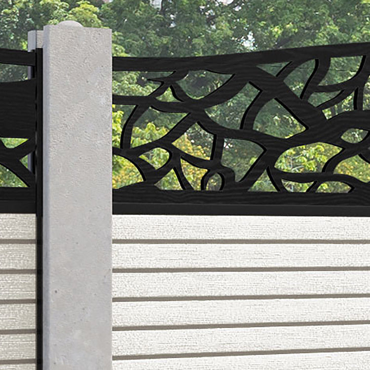 Hudson Twilight Curved Top Fence Panel - Light Stone - for existing concrete posts
