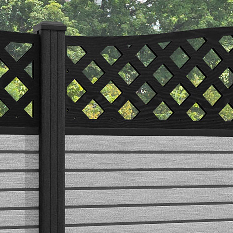 Hudson High Wave Fence Panel - Light Grey - with our composite posts