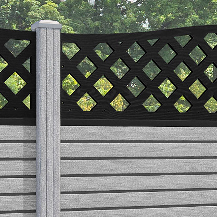 Hudson High Wave Fence Panel - Light Grey - with our composite posts
