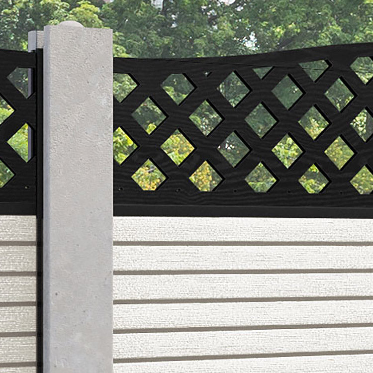Hudson High Wave Fence Panel - Light Stone - for existing concrete posts