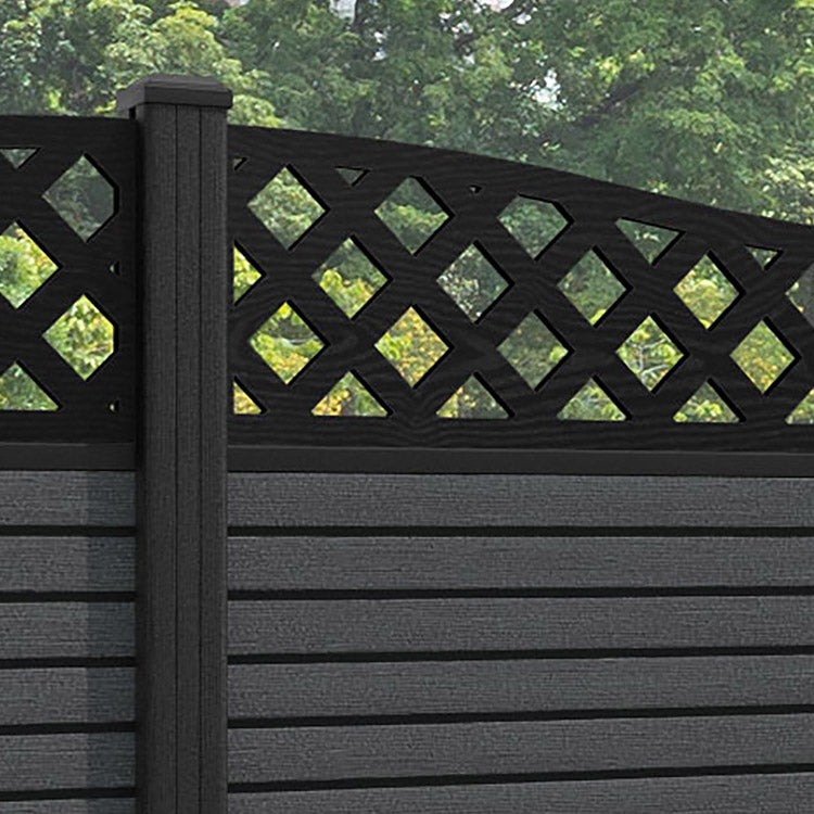 Hudson Low Wave Fence Panel - Dark Grey - with our composite posts