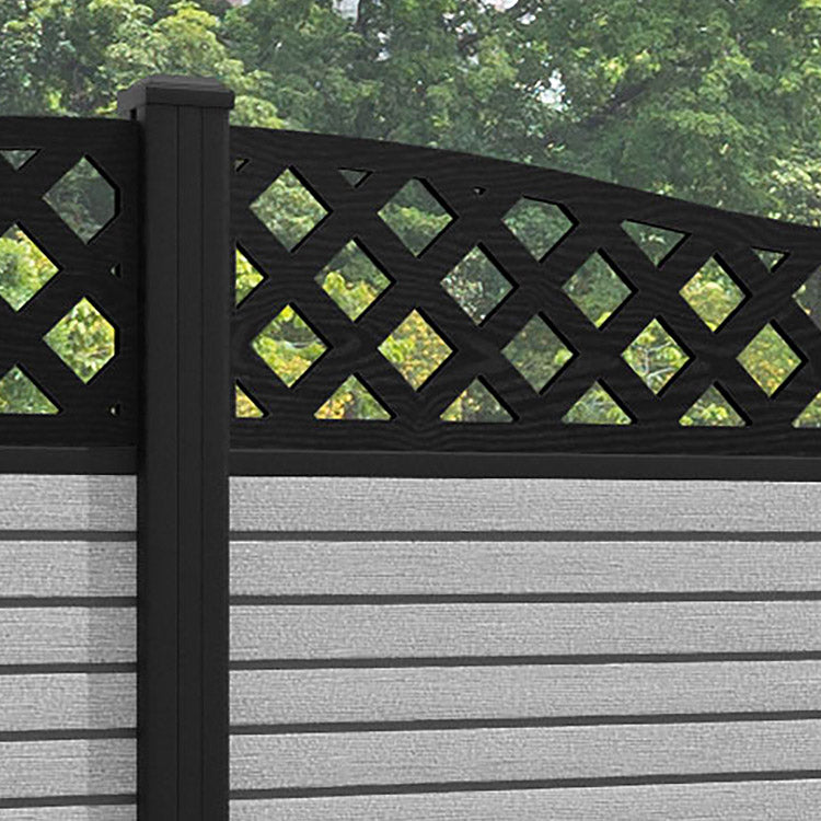 Hudson Low Wave Fence Panel - Light Grey - with our aluminium posts