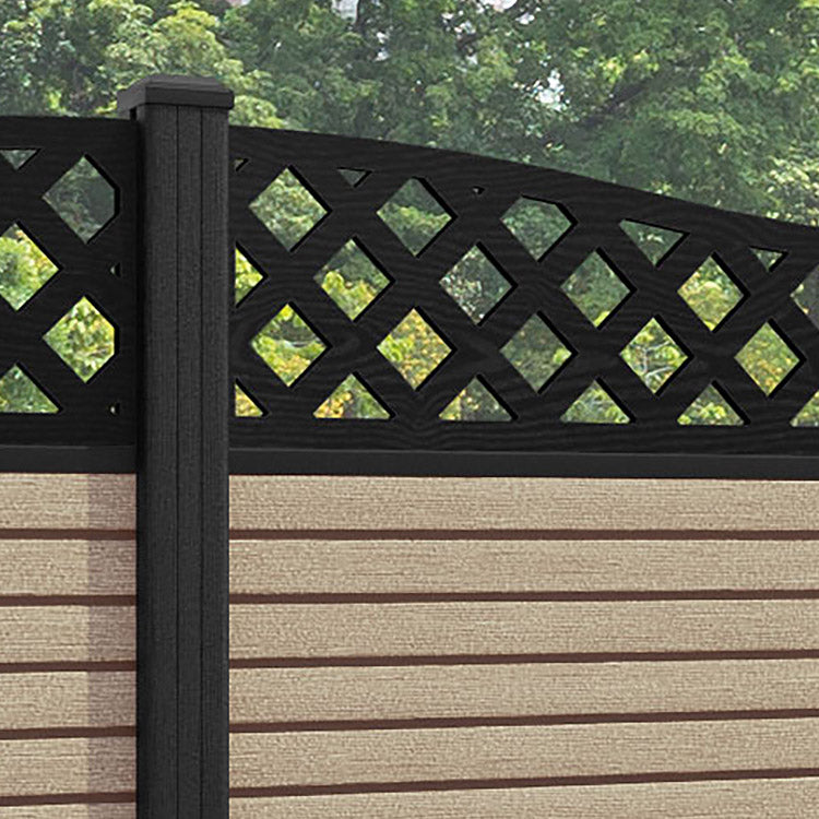 Hudson Low Wave Fence Panel - Light Oak - with our composite posts