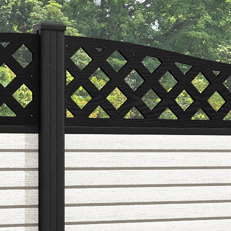 Hudson Low Wave Fence Panel - Light Stone - with our composite posts