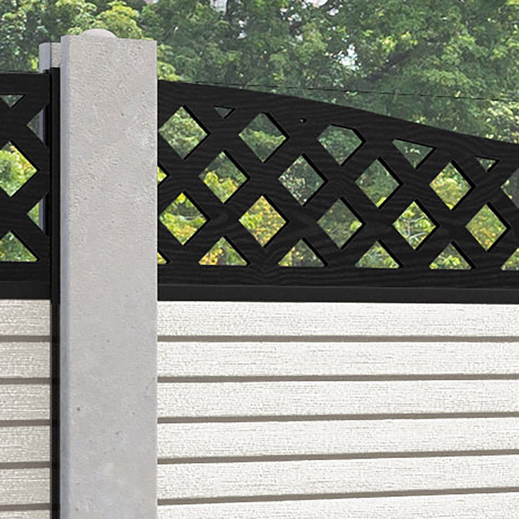 Hudson Low Wave Fence Panel - Light Stone - for existing concrete posts
