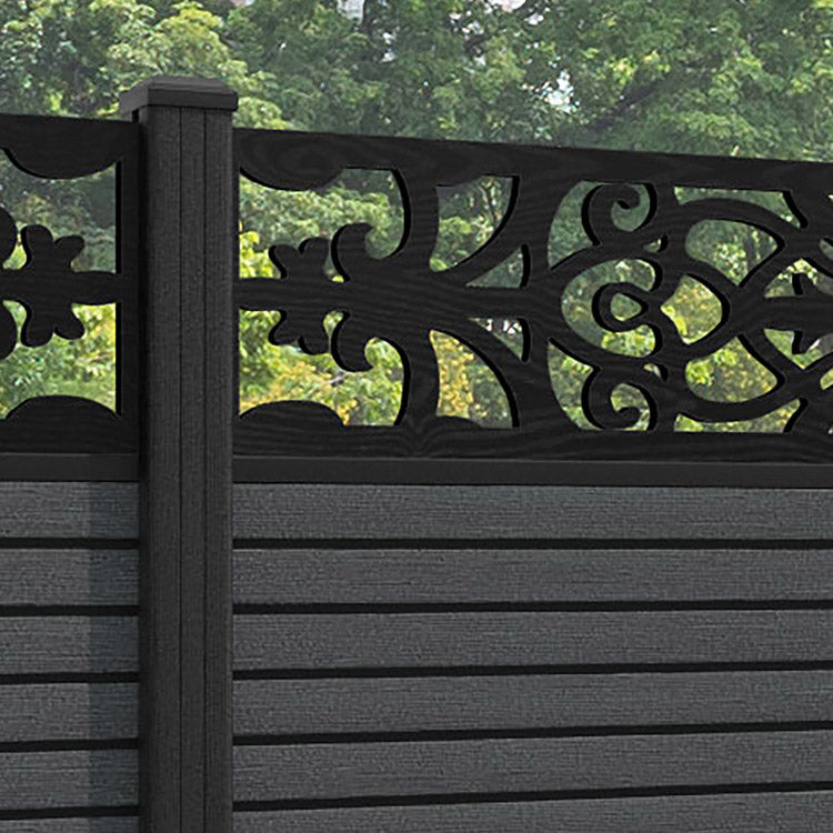 Hudson Windsor Fence Panel - Dark Grey - with our composite posts